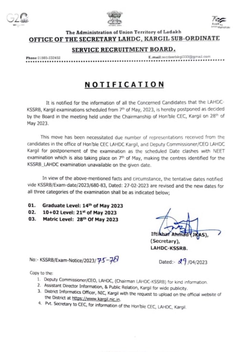 HkmaAli's tweet photo. Worthy Deputy Commissioner @santoshsukhdeve is kindly requested to conduct the #DSSRBK exam as per the scheduled date. https://t.co/7x0vQ3my3b