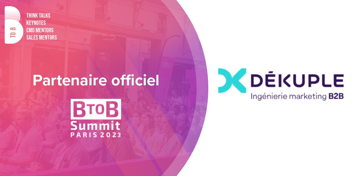 Experts en marketing B2B, <a href="/Dekuple_FR/">Dékuple</a>  sera partenaire du #BtoBSummit2023  le 22 Juin au Parc des Princes !
Il viendront parler acquisition d'audiences et content marketing alors si ces thématiques vous intéressent, venez échanger et networker !
btob-summit.btob-leaders.com/fr/registratio…
