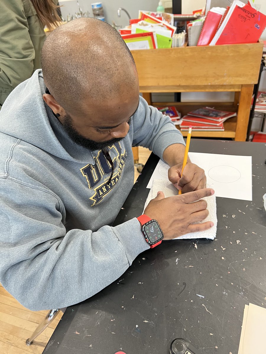 Our “Art &amp; Well-being” PD series has been a hit this year. The goal: Art-making for teachers’ own enjoyment. Tonight was the first of 2 sessions working with clay, led by Rogers MS Art teacher Erin Brady. Participants come back next week to glaze their fired clay pieces.