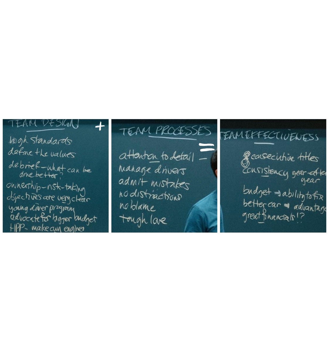 chacho_lml's tweet photo. “Mercedes F1: Liderando un equipo de alto rendimiento".
Así se llama la cátedra de maestría que imparte Toto Wolff en Harvard.
Aquí algo de sus notas en el pizarrón.
Siempre es bueno aprender. https://t.co/mCWljzmFxo