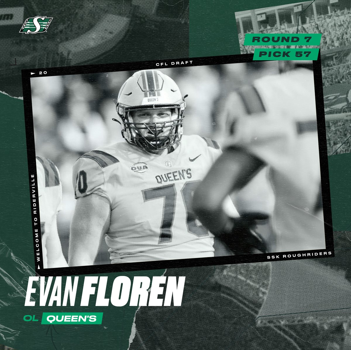 The King from Queens 👑

Gaels OL Evan Floren is our seventh-round pick, 57th overall.

#CFLDraft