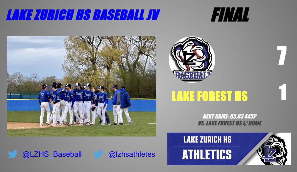 MattFogelsong's tweet photo. Quite a stat line for @Jakepcoyle8 (CG W/3H/1R/3K/1BB/67% strikes - back2back gems lowers his ERA to 1.73!) as @LZHS_Baseball JV wins 7-1  Stout defensive plays all over the diamond contributed to the conference win   Same 2 teams Wednesday at The Den 445P  Go Bears! https://t.co/ng5fnQSQGv