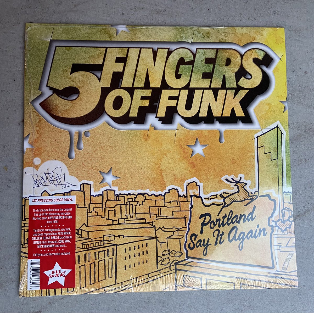 <a href="/KevinMoyer/">Kevin Moyer</a> <a href="/PeteMiser/">Pete Miser</a> <a href="/5FingersOfFunk/">Five Fingers of Funk</a> <a href="/CHILLESTILLEST/">Chillest Illest</a> <a href="/CoolNutz/">Cool Nutz</a> <a href="/killrockstars/">Kill Rock Stars</a> Vinyl just showed up!  👍 #5FingersOfFunk