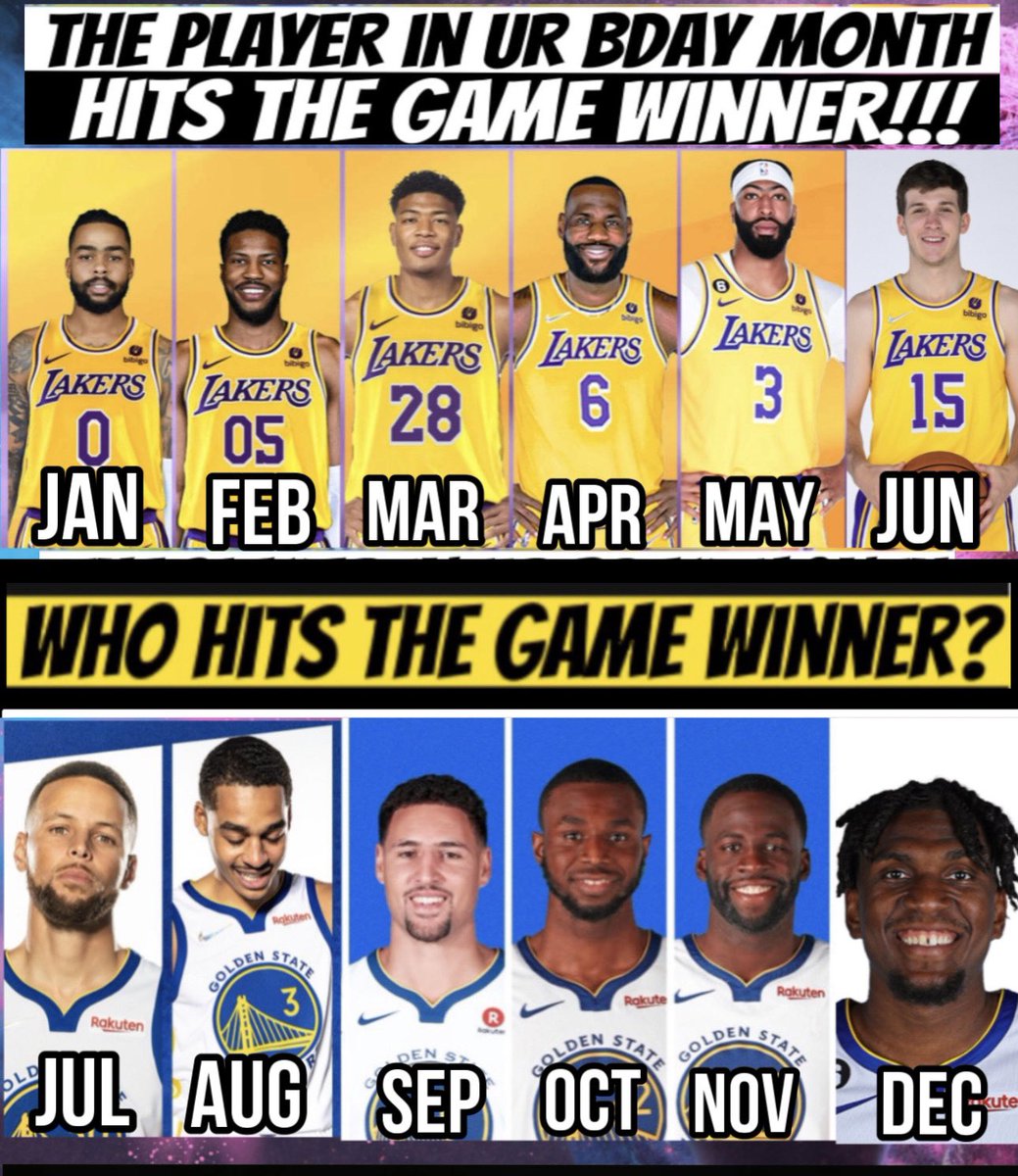 JessieLunchbox's tweet photo. Who you got? 🤔 Lakers cvs Warriors https://t.co/hUn8N9lgxN