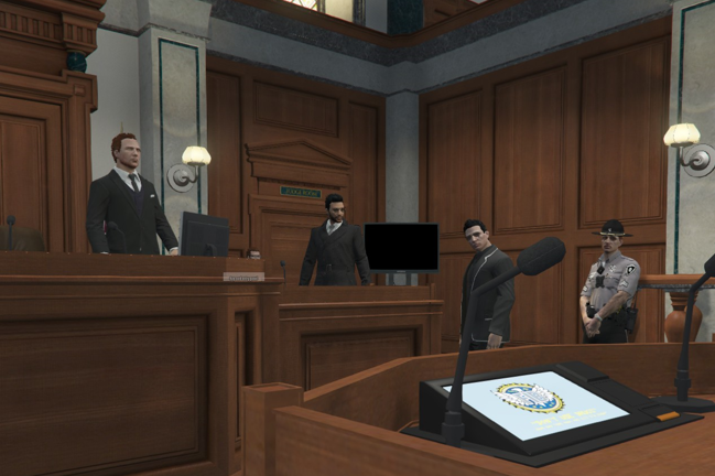 Official_SCRP's tweet photo. Big audience for a significant court case, State v. Jeanette

#FiveM #Roleplaying #GTAV #Court #VirtualPhotography https://t.co/naNpt7h1fp