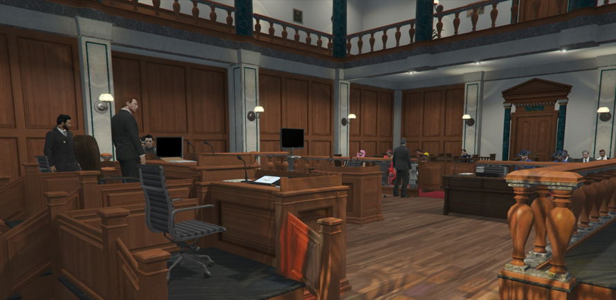 Official_SCRP's tweet photo. Big audience for a significant court case, State v. Jeanette

#FiveM #Roleplaying #GTAV #Court #VirtualPhotography https://t.co/naNpt7h1fp