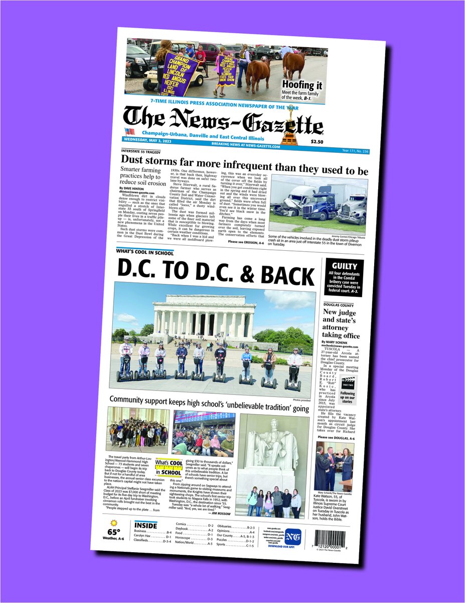 news_gazette's tweet photo. There are many ways to support local journalism: become a subscriber, visit your nearest newsstand for a copy of Wednesday's News-Gazette, or purchase a $1.90 day pass for access to the day's e-edition and everything at https://t.co/K7DLnl8Kku. https://t.co/famJb0aHjR