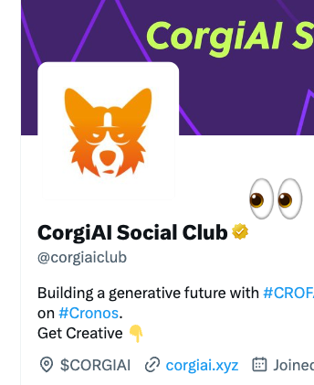 Woof! We got the Gold Checkmark! We are here for the long run and we love all #Crofam to come build something special with us 🐶 👀🔜docs.corgiai.xyz/whitepaper