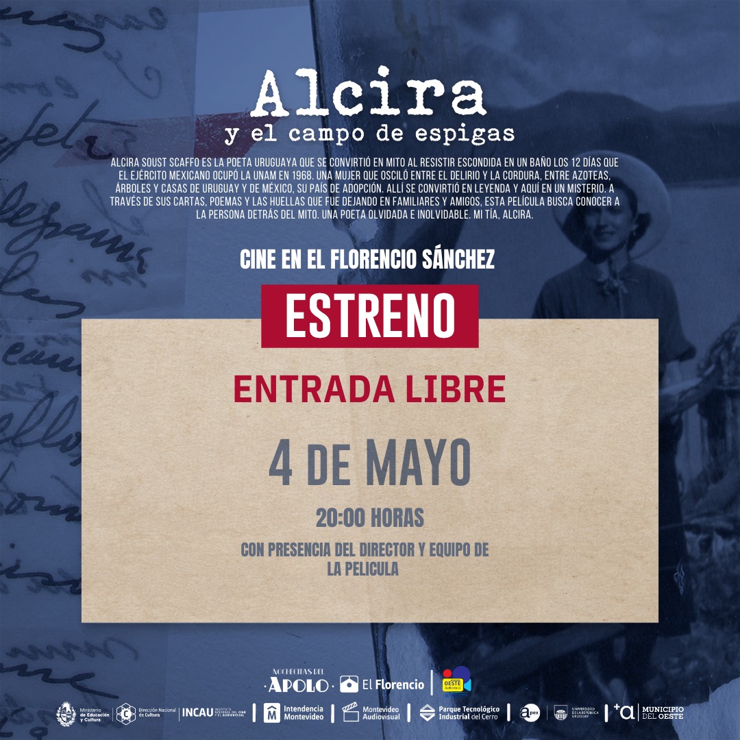 Nuevo estreno en salas del oeste
Alcira y el campo de espigas este jueves 4 en el <a href="/cc_elflorencio/">CC Florencio Sánchez</a> a las 20:00
Súmate a nuestra comunidad ayúdanos difundiendo