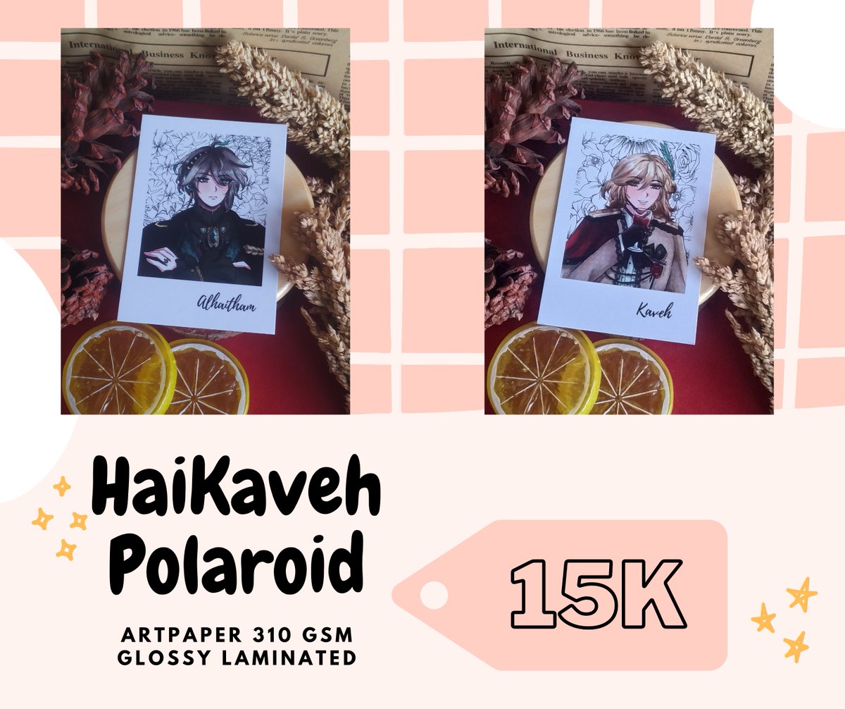 DimsumHalu's tweet photo. Yang suka nempel polaroid di dinding, bisa nih nempel polaroidnya husbando kamu. Available polaroid Luxiem, Anemo Boys, dan HaiKaveh. 

Cuss booking via DM ya sebelum kehabisan! 
#comifuro #cf16 #comifuro16catalog #paripico #paripicocatalog #luxiem #anemoboys #haikaveh #kavetham https://t.co/6fl5CBJVdl