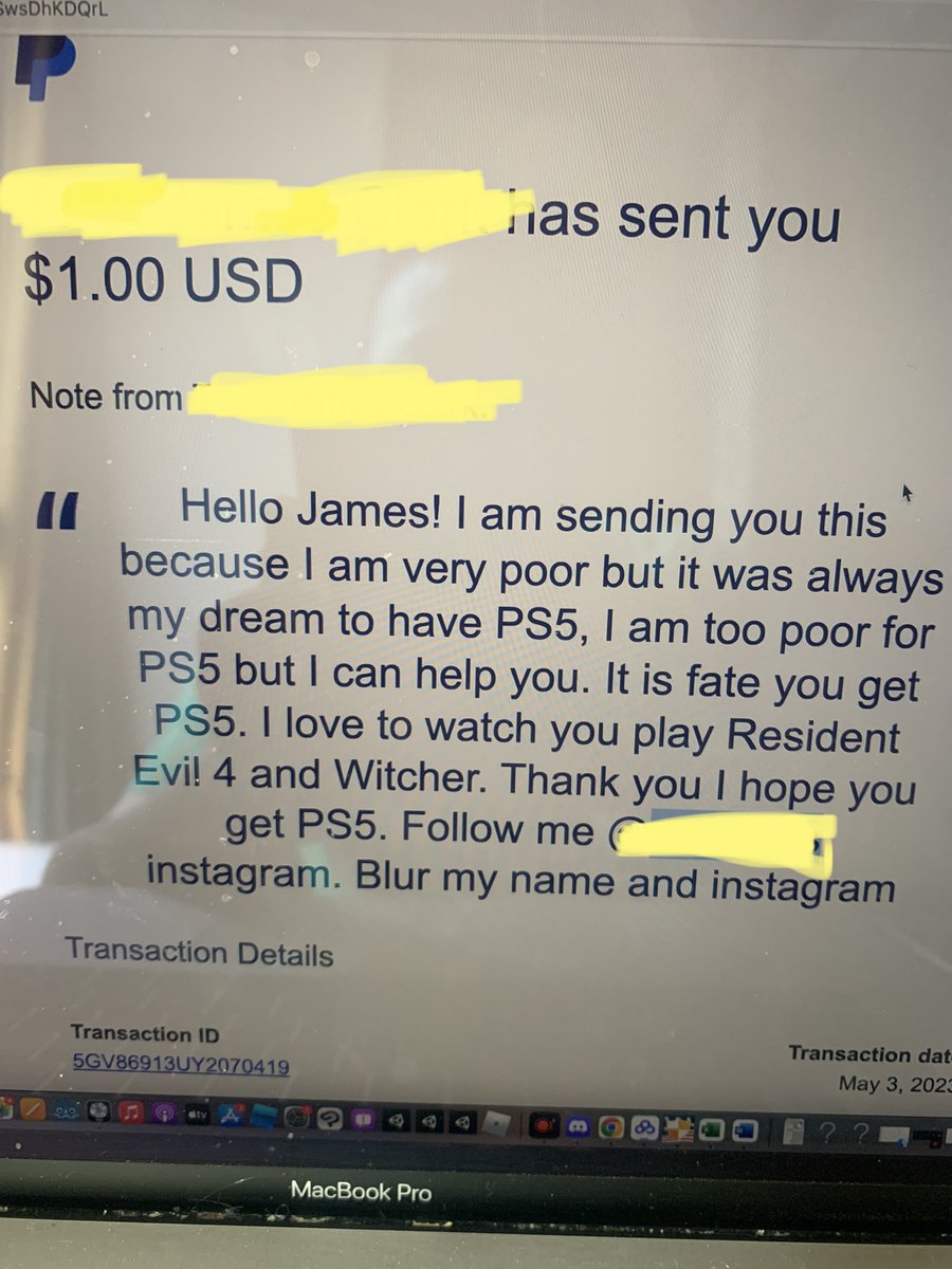 JamesCageWhite's tweet photo. Please donate more . I can’t buy ps5 with $1. https://t.co/CaRziNMwvP