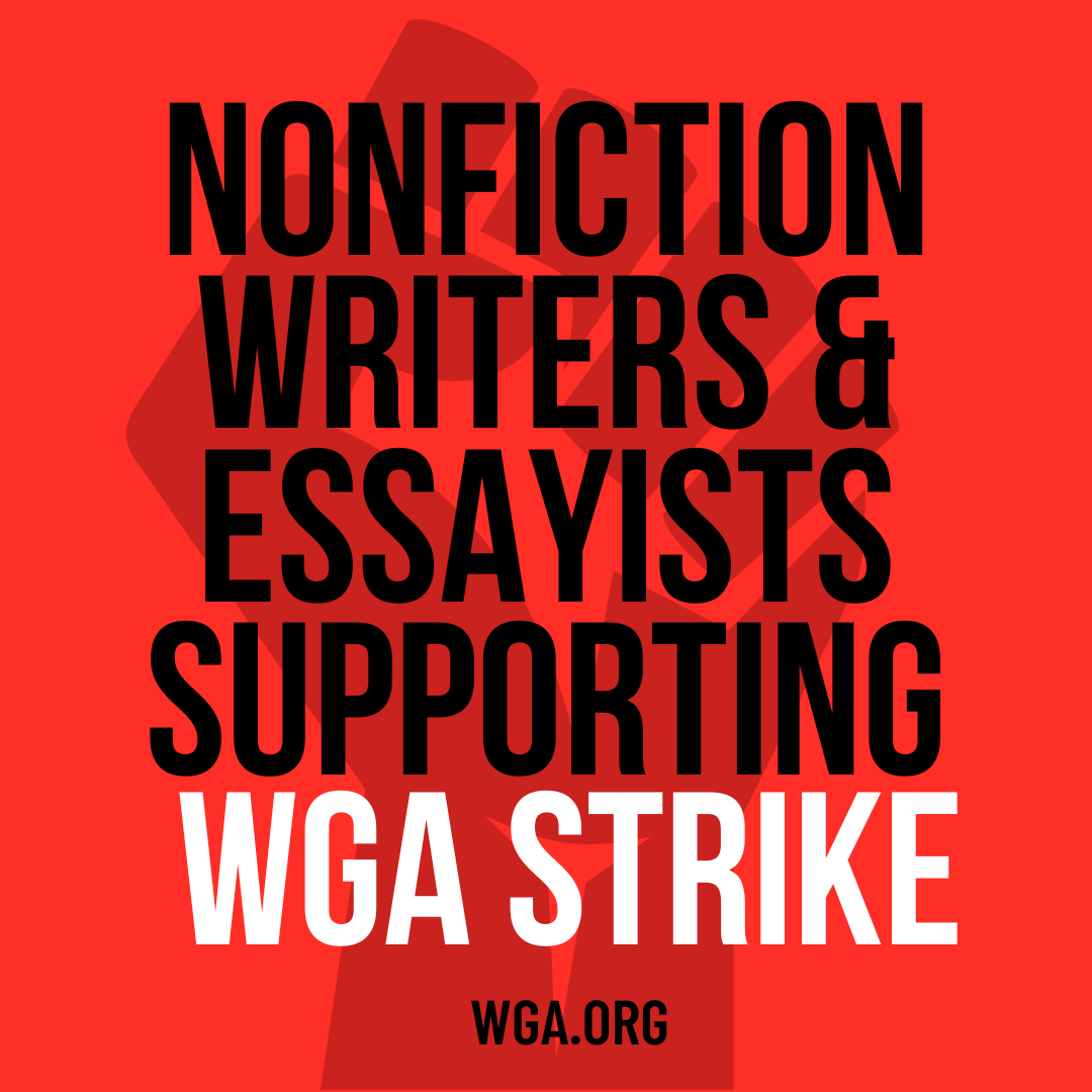 This is so 'girl who wears the band t-shirt to the concert' embarrassing but I was annoyed that only novelists got a WGA solidarity image but not writers of other genres so I made these, they took 2 seconds on Canva (I did not make the novelist one)