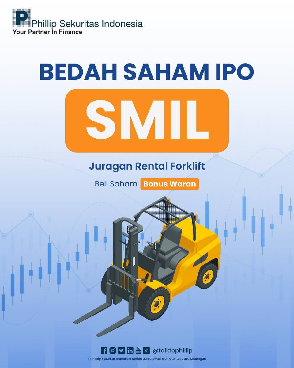TalkToPhillip's tweet photo. Siap-siap, Perusahaan Rental Forklift terbesar di Indonesia ini IPO! ๐ฑ๐
Simak thread di bawah ini untuk informasi selengkapnyaโจ
#TalkToPhillip #DuitYangKerja #POEMS #InvestasiSaham #SahamIPO #IPOSaham https://t.co/VXuOmFglso