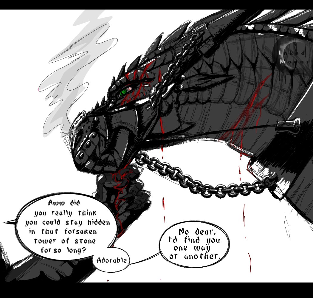 Jewelypopbloop's tweet photo. #WingsofFire oc doodle in a comic style #sketchy #dragons #nightwings 

Daybreaker finally has her claws on GrimCatcher 😈 https://t.co/3lbsk725Ot