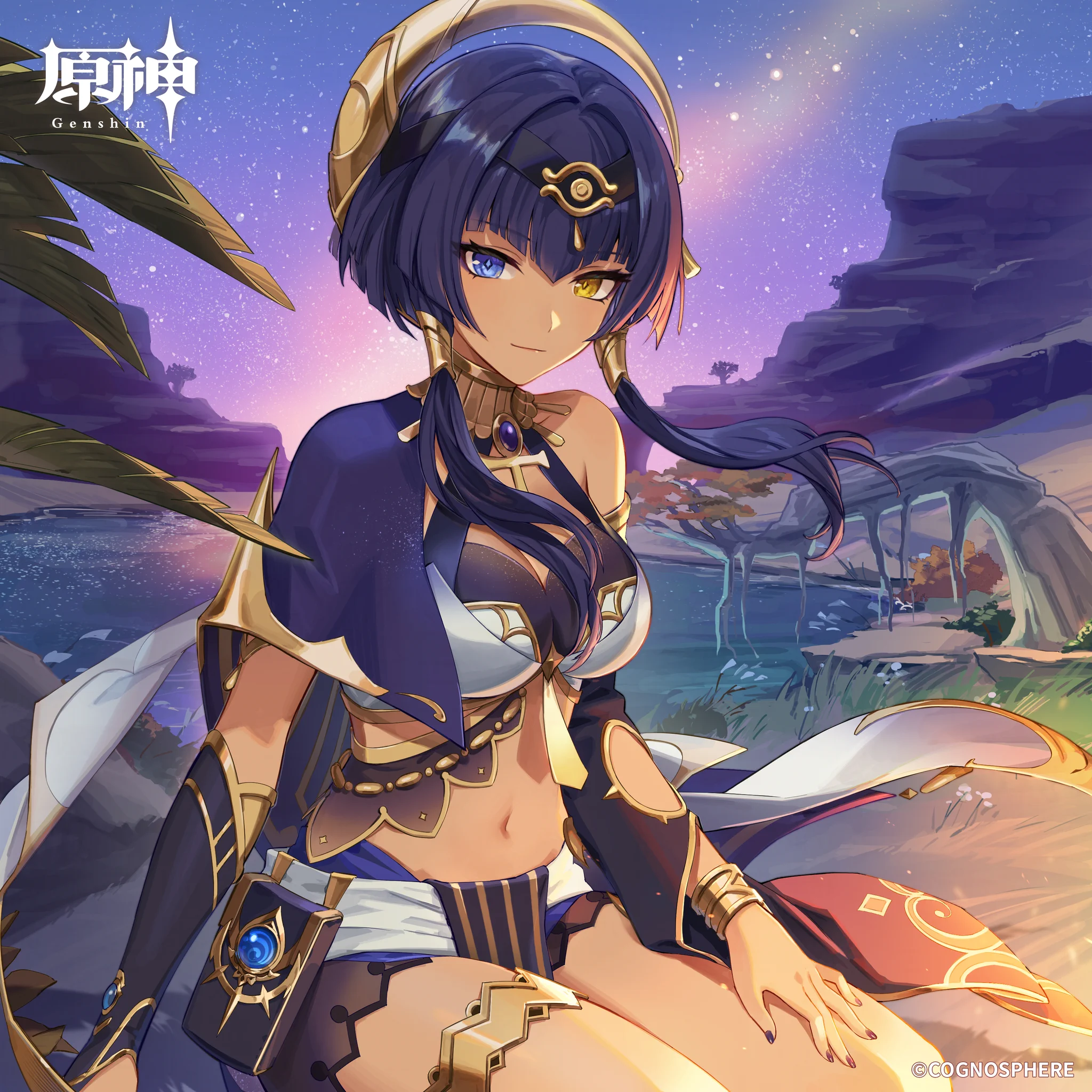 夜空　大神　キャンバス　盛り上げ　星空　原画 原神（Genshin）公式 on X: 