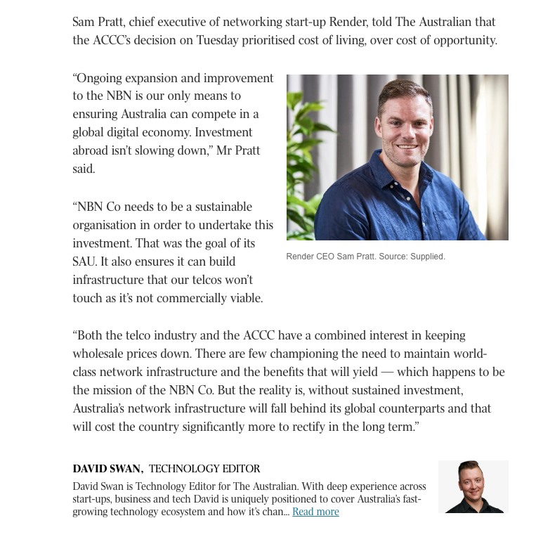 sampratt__'s tweet image. Just discussed #ACCC&apos;s rejection of NBN Co&apos;s proposed regulatory framework with @swan_legend. A cost ceiling may benefit consumers, yet it will also limit @NBN_Australia&apos;s investment in digital infrastructure. Ongoing improvement is crucial for globally relevant #tech in Aus #NBN