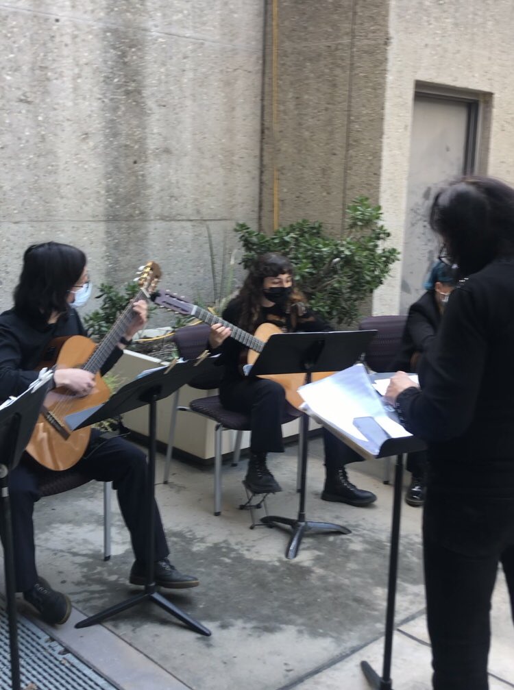 evelyn_ucla's tweet photo. Such a lovely time at the Cal State LA Faculty Author reception! Featuring the awesome Cal State LA Guitar Ensemble I’ve had the chance to play alongside. https://t.co/eED9nVtHWX