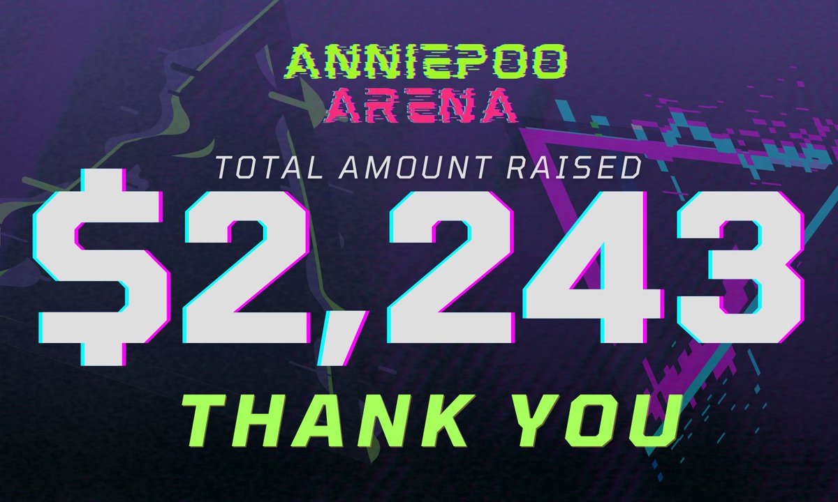 Tonight we raised $2,243 during #AnniepooArena!

Thank you all for joining this year's Spring #GiveBIG Tournament. We set a new community fundraising record, too!🌸💜

Anniepoo Arena is powered by @CommunityGaming & @AmourDiscord