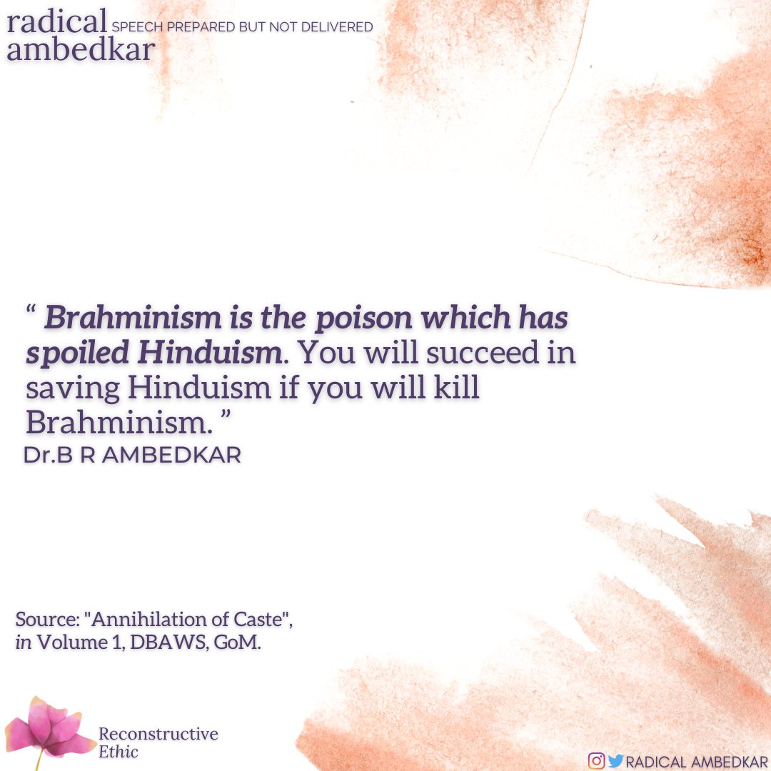 radicalambedkar's tweet photo. #Brahminism
#Brahmin
#Sanatan
#spoiled
#Hinduism
#AnnihilationOfCaste
#Lahore
#JatPatTodakMandal
#caste
#ReconstructiveEthic
#Morality
#Ambedkar
#Buddha
#RadicalAmbedkar https://t.co/7dDIpgYAQM