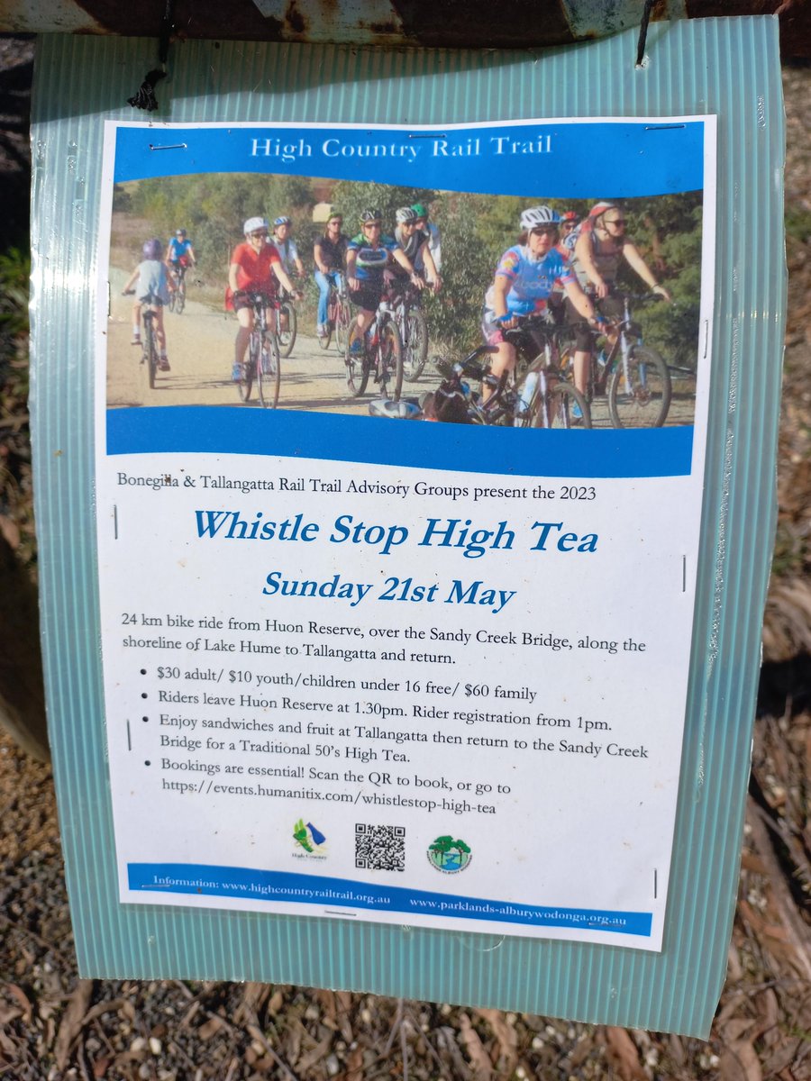 Part of the Feast High Country Festival, the Whistlestop High Tea is the perfect opportunity to take a ride along the High Country Rail Trail. 24km dotted with high-tea pit stops and incredible views. 

ridehighcountry.com.au/rail-trails/hi…

#railttailsaustralia  #ridehighcountry