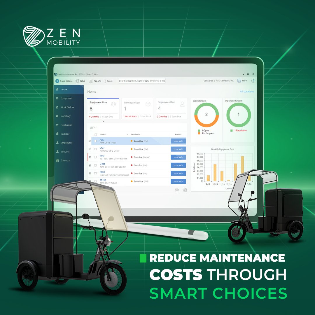 Zennmobility's tweet photo. Maintaining a fleet of vehicles can be a challenge, especially when it comes to electric vehicles. Comprehensive fleet management solution help you track your vehicle condition and keep your electric vehicles running smoothly and efficiently. https://t.co/mK0CBrFRRq
