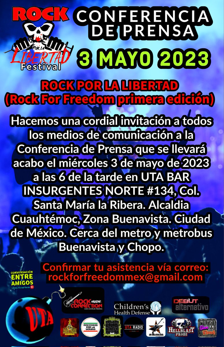 MandoKalani's tweet photo. Miércoles #ConferenciaDePrensa del 1er evento de
@RoocKforMX
#RockForFreedom #RockPorLaLibertad ROCK POR LA LIBERTAD, con todos los detalles de los participantes, LEVANTEMOS LA VOZ 👊🗣️👊yeos !!! https://t.co/esg22DBzZO