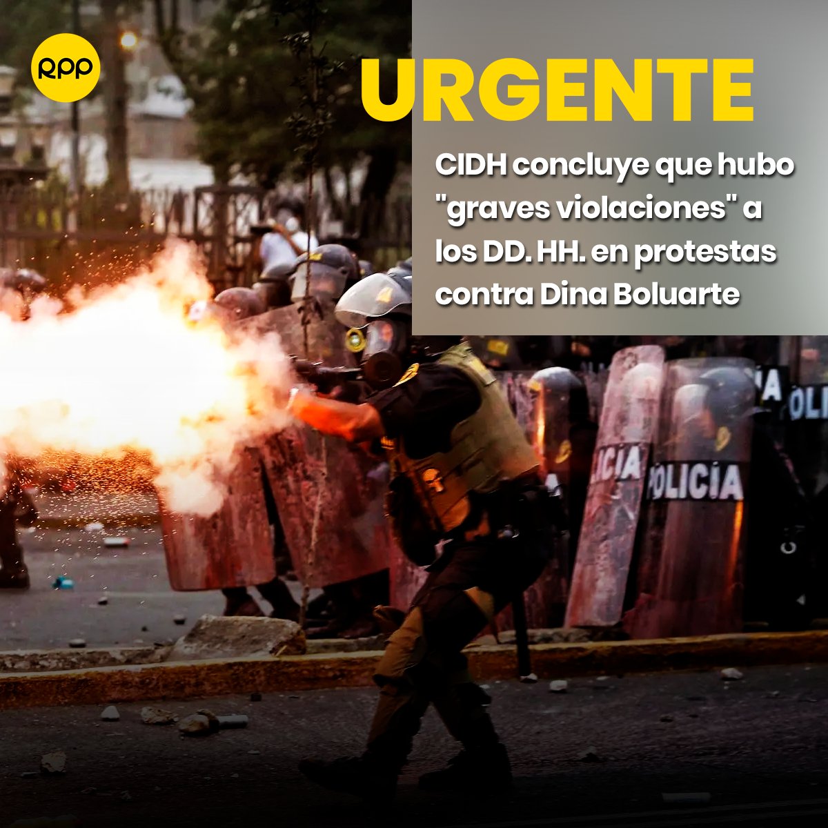 RPPNoticias's tweet photo. 🚨 #Urgente. RPP Noticias tuvo acceso al informe final de la CIDH, el cual señala que durante las protestas en Perú hubo graves violaciones a los DD. HH. entre el 7 de diciembre del 2022 y el pasado 23 de enero.

🔗 Más información https://t.co/Z7vs1A6G7K https://t.co/aktFcxuygh