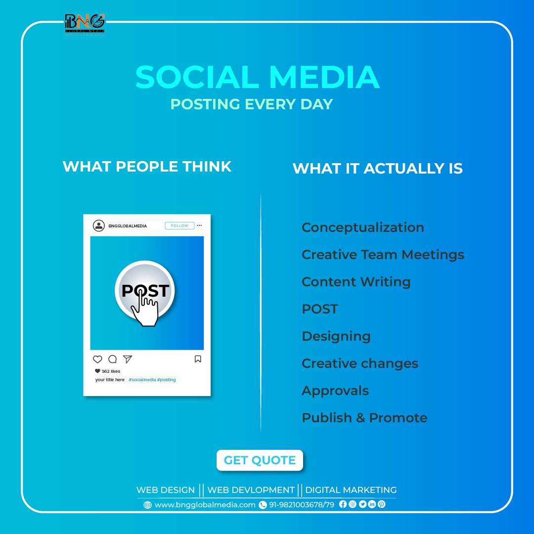 BNG_GlobalMedia's tweet photo. ✔Planning, analyzing, and publishing all #socialposts is not as simple a task. It takes a great team to plan, create, execute, and make it live up the screen but also get the right #engagement. Know more about us!🤝
+91-9821003679
info@bngglobalmedia.com
https://t.co/u1o6asaD7v https://t.co/opayV7teUN