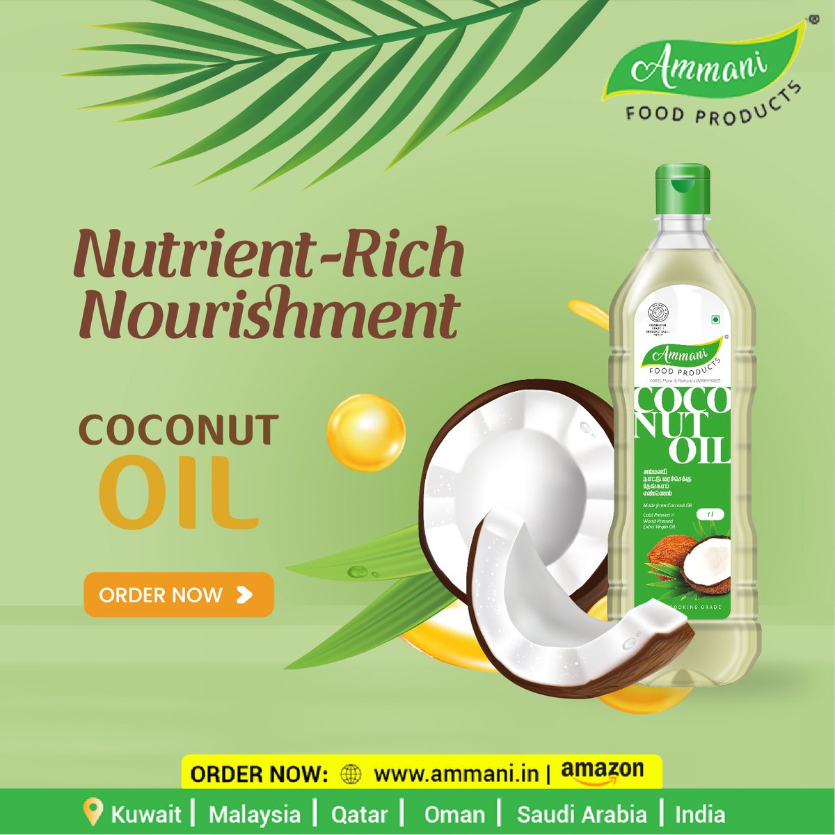 ammanifoods's tweet photo. Nourish your skin and hair with our premium coconut oil.

#coconutoil #skincare #organic #coconut #haircare

For more details please contact:
80125 75717 / 80125 75727

#Ammani #AmmaniFoodProducts #NaattuMaraChekkuOil #ColdPressedoil #CookingOil #VirginOil #Healthyoil #PureOil https://t.co/05amtObIhU