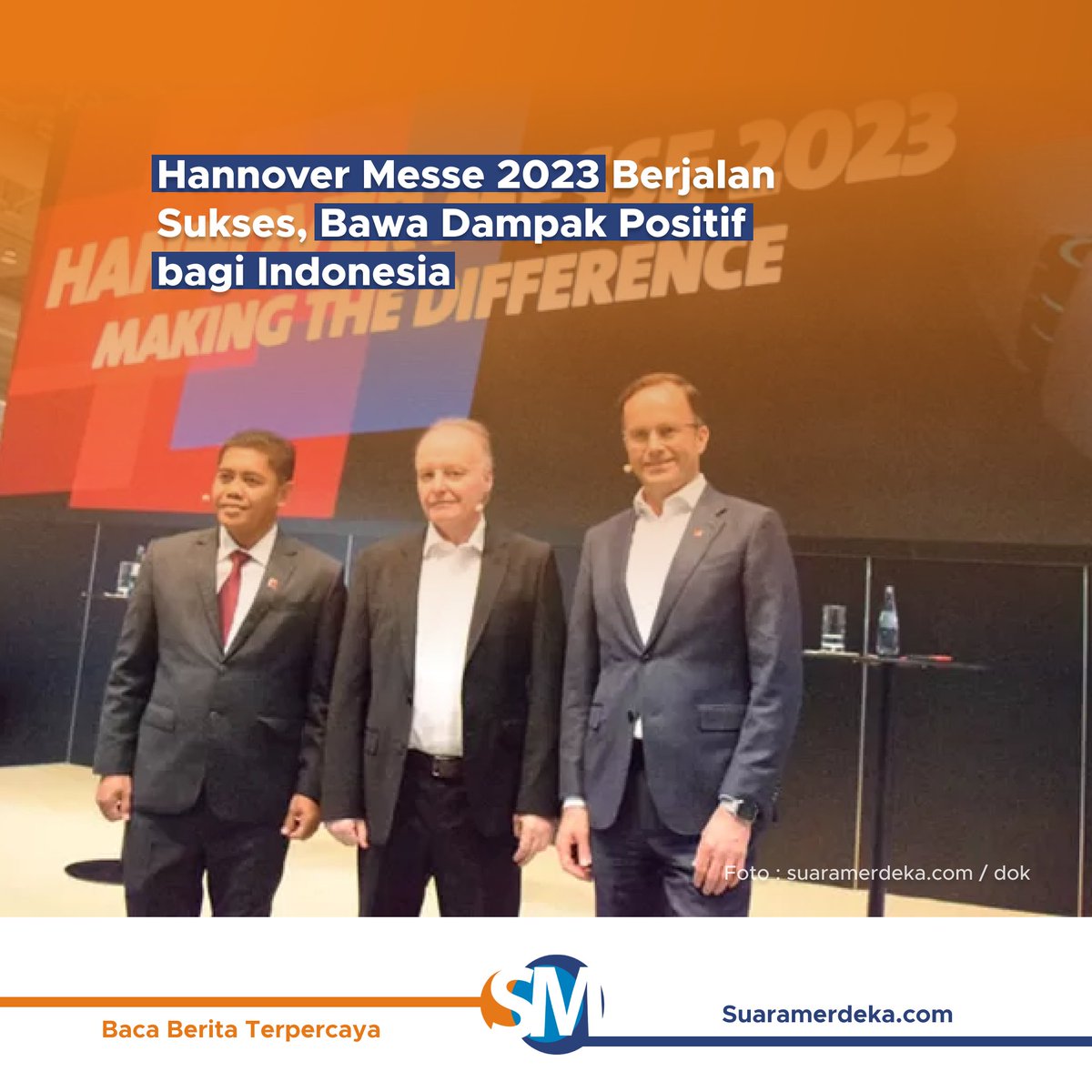 suaramerdeka's tweet photo. Hannover Messe 2023 Berjalan Sukses, Bawa Dampak Positif bagi Indonesia
https://t.co/yIeMWW3Erb
#hannovermesse #hannovermesse2023 #indonesia #industri #sukses #partnercountry #paviliunindonesia #bisnis Chelsea Nasdem Mamat Mazzini Menteri Hukum Bella https://t.co/R3D1oFe5Ek