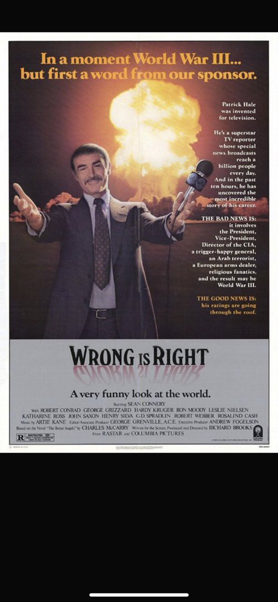PLBthetoonist's tweet photo. Over 40 years ago, a comedy was released starring #SeanConnery #WrongisRight . Fiction there became lots of facts in the world of a few years and even still recently. https://t.co/4rGJd3WIF1