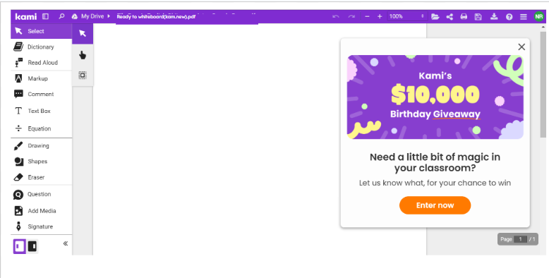 Get into Kami today (kami.new) and check out THIS popup 😲💜 <a href="/KamiApp/">Kami</a> #LetsKami #KamiTurns10
On your marks, get set... whiteboarding &amp; winning!