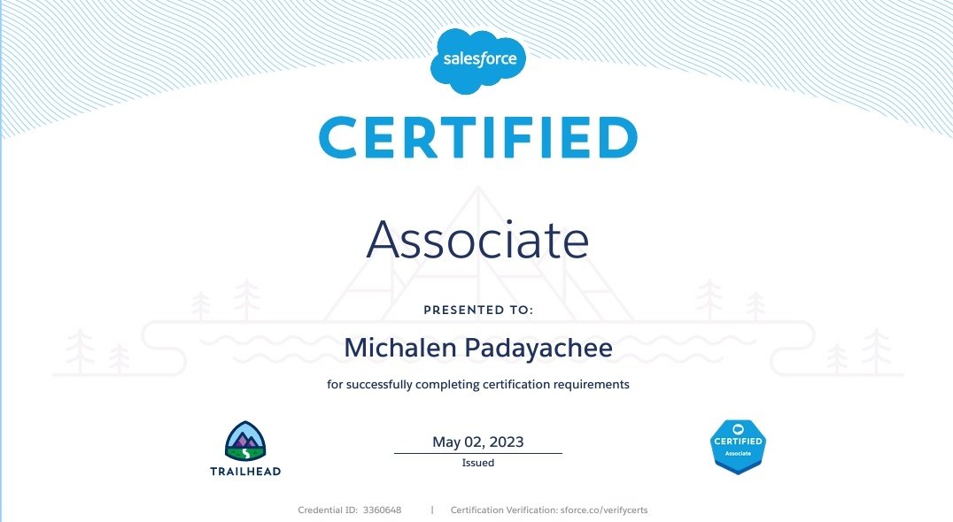 Got my first certification from @salesforce @trailhead on my way to becoming a #TrailBlazer #trailhead #Salesblazer #certification #salesforce #certificationdays 🇿🇦