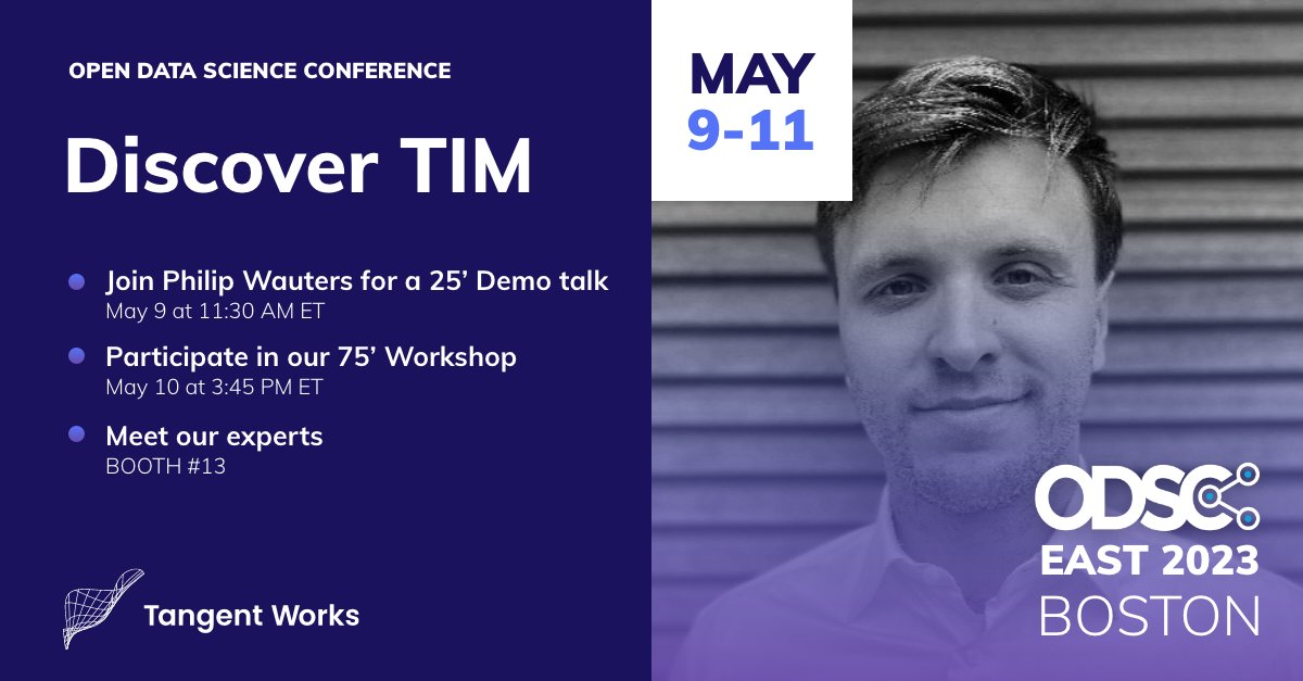 If you’re a #datascientist looking to stay ahead of the curve, join us at odsc.com/boston/ @ODSC East 2023 on May 9-11 and visit the #tangentworks booth number 13 to get up close and personal with the latest breakthroughs in AI. Meet our expert Philip Wauters for a demo.