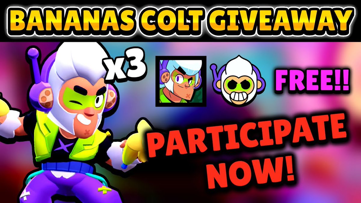 HoytVolker4's tweet photo. 🍌3x Banana Colt Giveaway! 🍌

To enter:
✔︎Follow @HoytVolker4 and @yourdimensionx
✔︎Like
✔︎Retweet 
✔︎Mention 2 Friend

Winner on May 5th

This time there will be 3 winners. Last time I did without realizing it win 1

#BananasColtGiveaway #BrawlStars https://t.co/MJcBxKe3RP