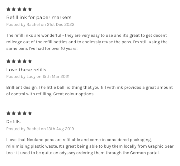 Why do our customers give Neuland® ink 5-star reviews? 
★ Saves wastage
★ Great colours
★ Strong pigments
★ Easy to use
★ Quick turnaround on orders
Get yours today at graphicgear.com.au