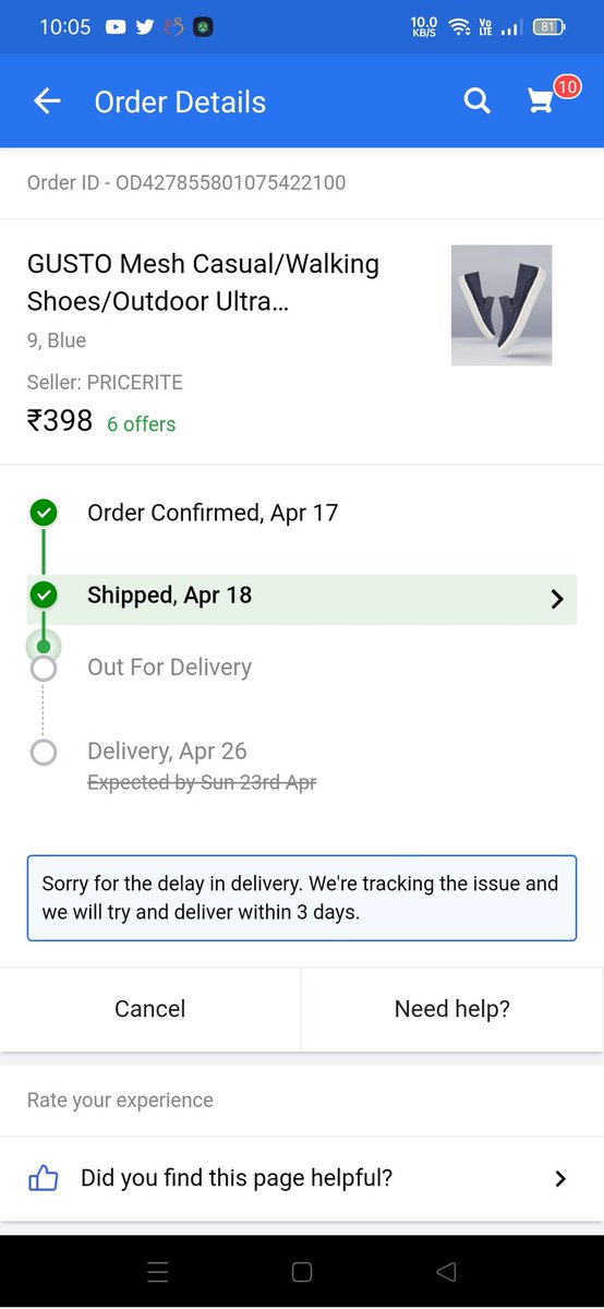 Vignesh20618965's tweet photo. @Flipkart @flipkartsupport ,@_Kalyan_K
Hi Team,

I'm totally frustrated on your service, i have ordered a product at April 17th 2023 still the order has not been delivered. https://t.co/F0J3f7LiSj