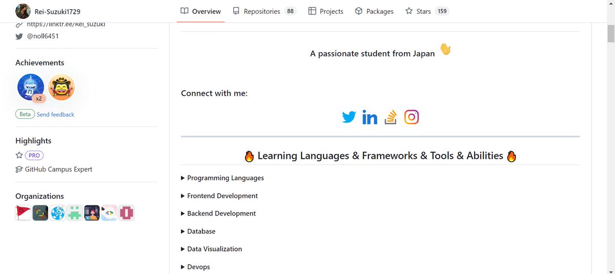 noll6451's tweet image. GitHub Campus Expert に参加できていることをうれしく思います
ついにGitHubのプロフィールとCampus Expert サイトに
のることができました
日本唯一のGCEとして、いい意味で暴れまわります！！
githubcampus.expert/Rei-Suzuki1729/
#GitHub #GitHubEducation