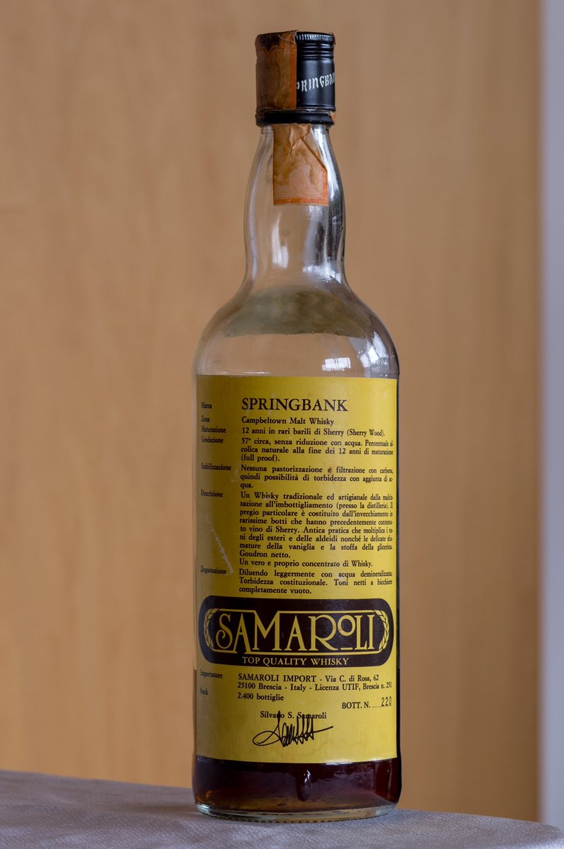 katt87's tweet photo. スプリングバンク #Springbank 12yo ‘100 Proof’ (57.1%, OB, 2400 Bts, early 1980’s, imp. Samaroli) c1982
#leica #whisky
Apo-Summicron 50mm F2 ASPH.
#samaroli https://t.co/19yaNmGKMv