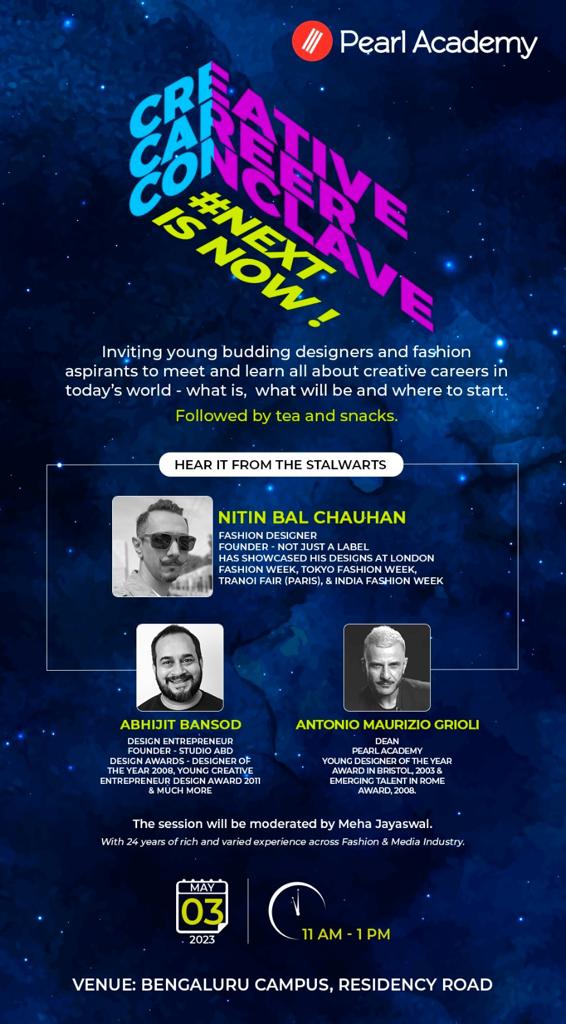 studioabd's tweet photo. Hello Bengaluru!   You don't want to miss this 🤫   Come and meet our exclusive panel of industry 

Register Now: https://t.co/rCNINJ9Nca

#Pearlacademy #Bengaluru #Conclave #Creative #Career #opportunities #future #Design #Aspirants https://t.co/jA9WhLG1zP