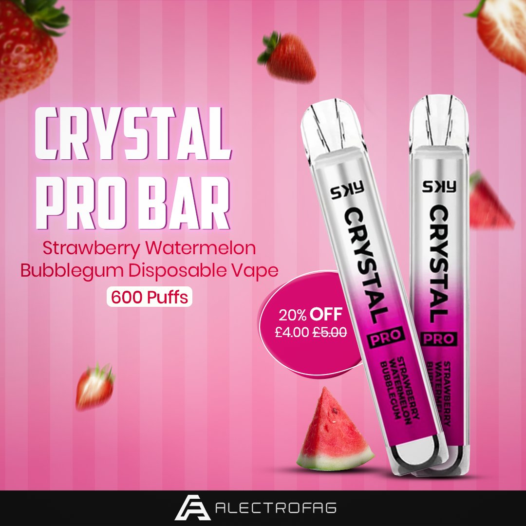 Alectrofag's tweet photo. Crystal Pro Bar 600 Puffs Strawberry Watermelon Bubblegum Disposable Vape 😍🔥❤️
Shop Now👉 https://t.co/zjTPQSedmH 🛒
#CrystalProBar #600Puffs #DisposableVape #VapeCommunity #Vaping #VapeLove #VapeFlavors #VapeExperience #VapeGoals #VapeMods. https://t.co/VHZgFaWwab