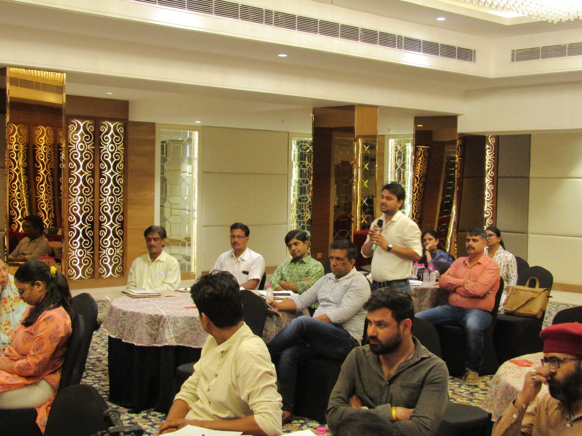 IPEGlobal's tweet photo. IPE Global’s #RajPusht Project organised media roundtable with journalists in Jaipur, Rajasthan.  Experiences of Participatory Learning Action (PLA)-led Village Health Sanitation and Nutrition Committees enhancing maternal and child nutrition outcomes were shared. https://t.co/GzOmJPlVNE