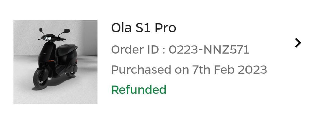 devedra6's tweet photo. @ola_supports 
I have purchased Ola S1 pro on 7th February, and it’s cancelled and status showing as REFUNDED. But till now I didn’t get the money to my ONE Card
Please check and do the needful https://t.co/6b0HnggDn6