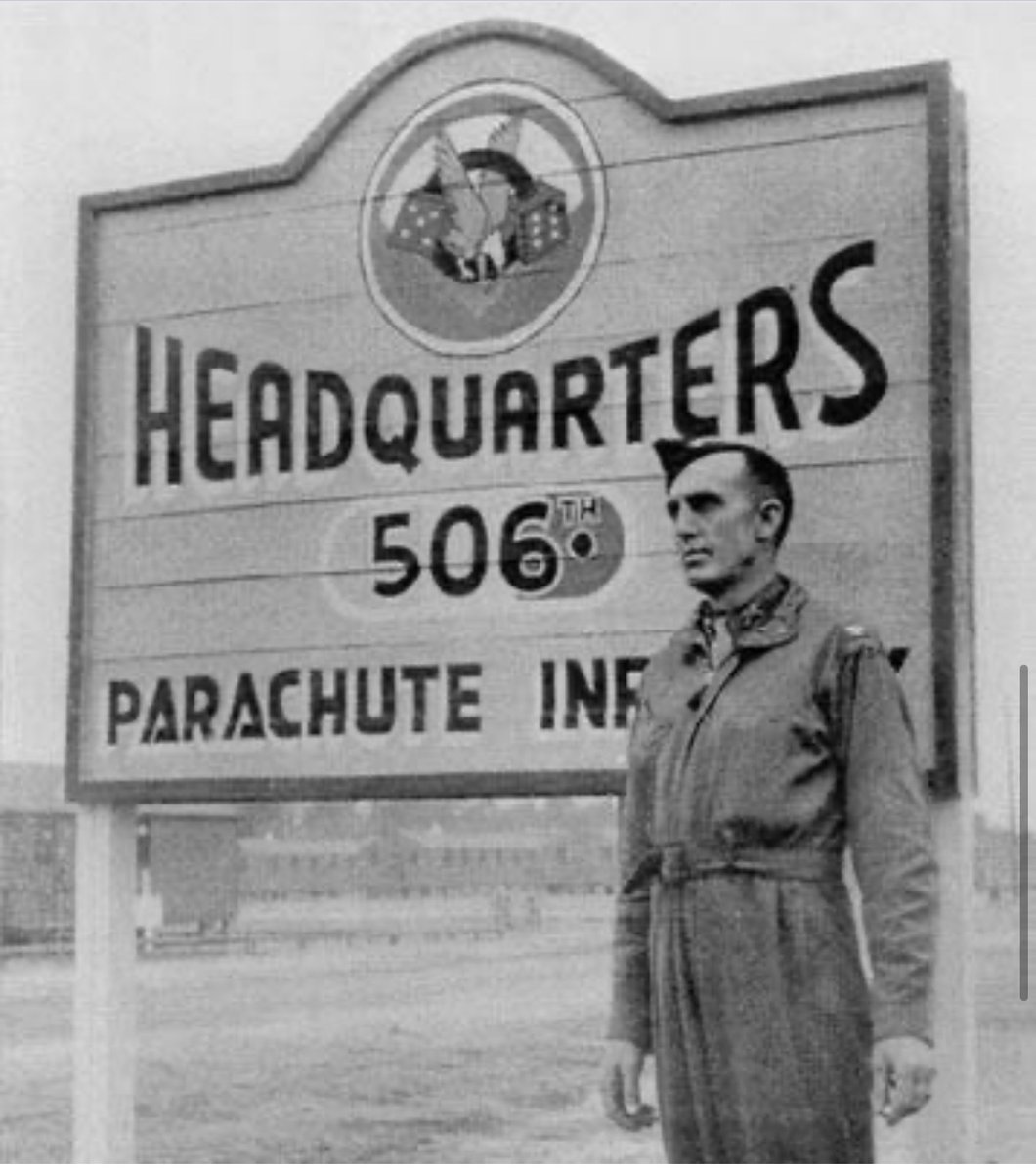 Colonel Robert sink, CO of the 101st Airborne’s 506th PIR. 🪂 This sign should really say 'Five-Oh-Sink' Headquarters 😎