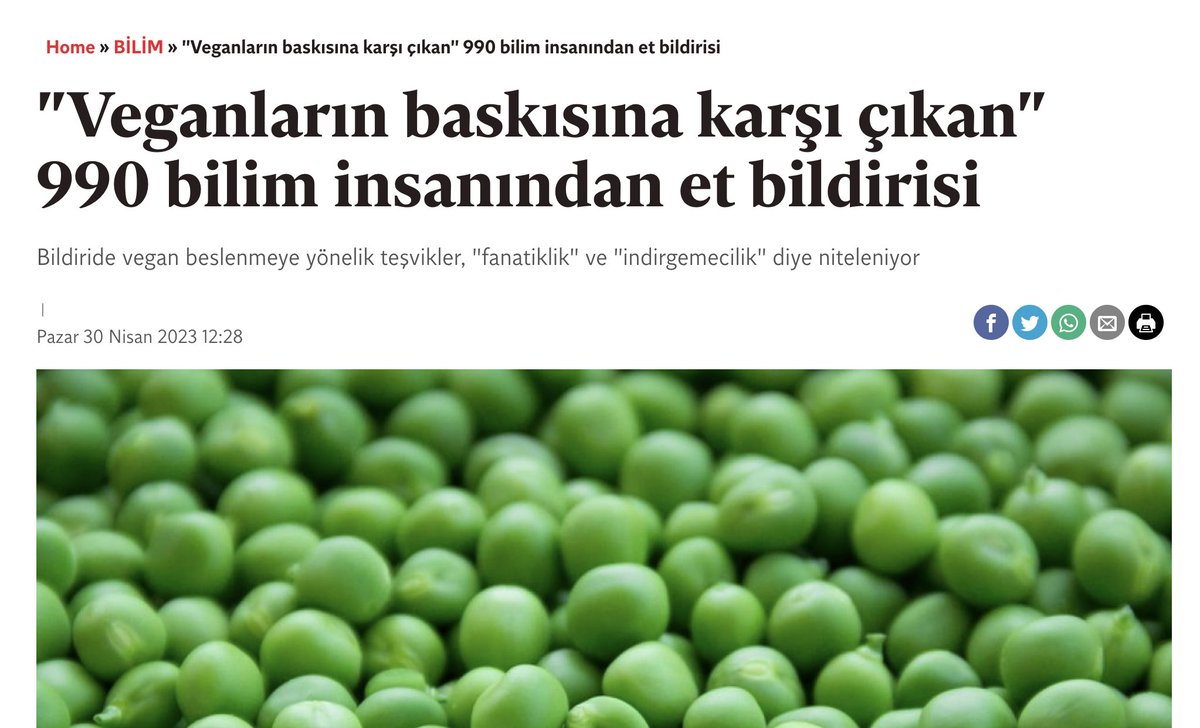 "Veganların baskısına karşı çıkan 990 bilim insanından et bildirisi" isimli bir haber dolanıyor. Bu konudaki fikirlerimi belirtmek isterim.

Merak edenler için kaynak: indyturk.com/node/628461