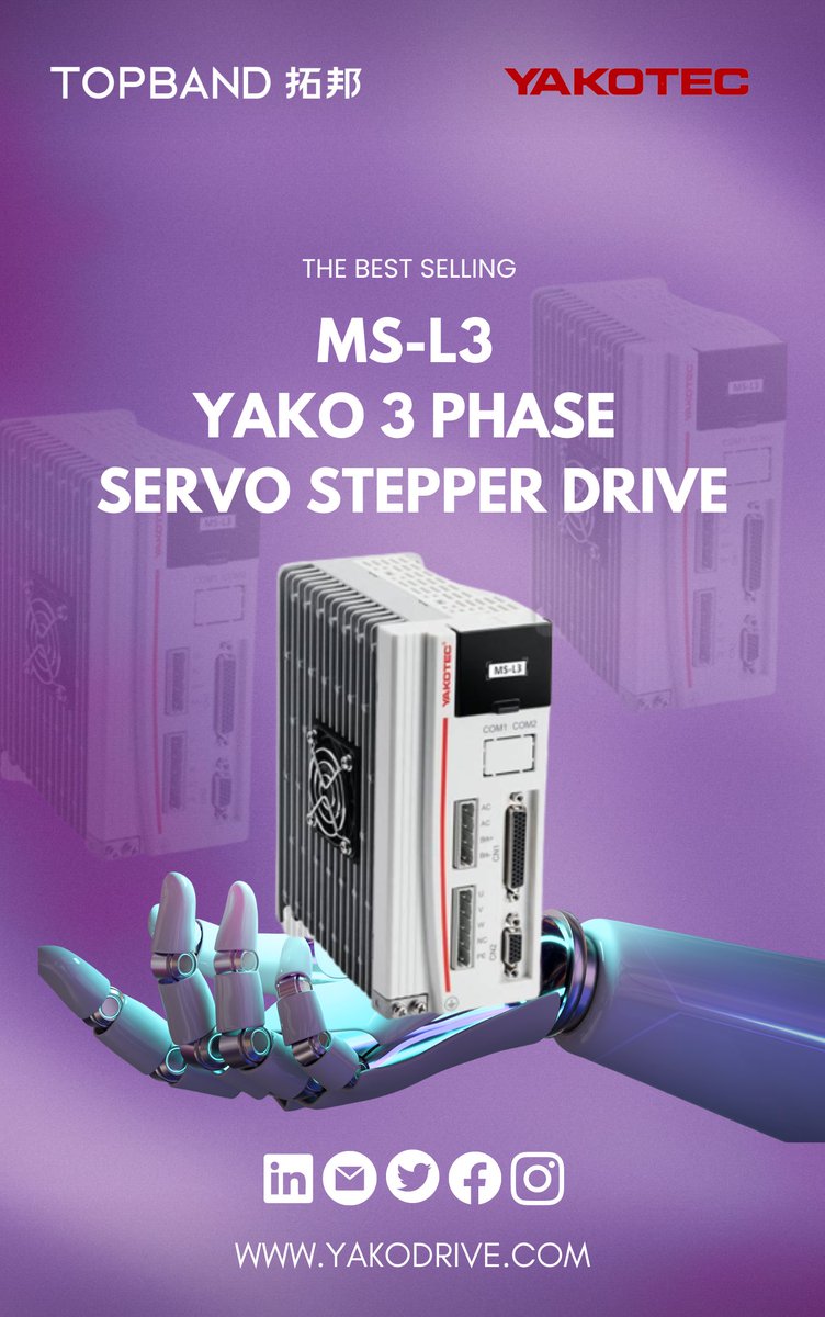 YakotecChina's tweet photo. 𝒀𝒂𝒌𝒐𝒕𝒆𝒄 𝑴𝑺-𝑳3 3 𝑷𝒉𝒂𝒔𝒆 𝑺𝒆𝒓𝒗𝒐 𝑺𝒕𝒆𝒑𝒑𝒆𝒓 𝑫𝒓𝒊𝒗𝒆.
Used for #automationequipmentinstruments #largetorque #robot #industrialrobot #engravingmachine #strippingmachine #markingmachine #cuttingmachine #plotter #CNC #automaticassemblyequipment #patternmachine. https://t.co/Uf77uH5j1k