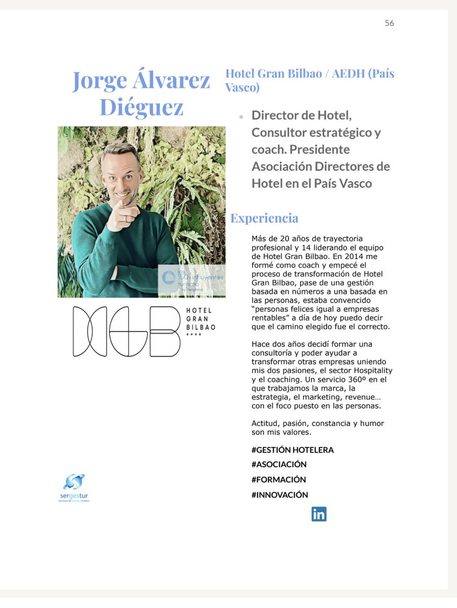 Por cuarto año consecutivo dar las gracias a @Sergestur (Servicios de Gestión Turística) @Fernando Garasa López por incluirme en esta preciosa lista llena de magnific@s compañer@s de profesión.