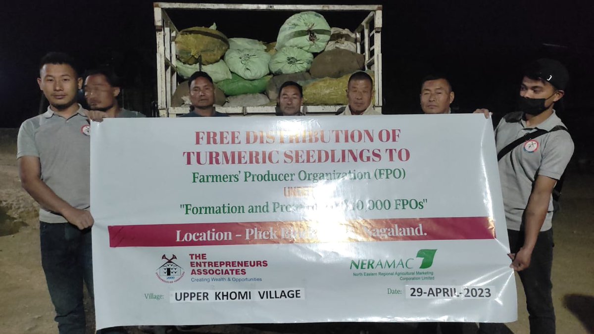 neramac's tweet photo. (1/2) Around 300 farmers in newly formed FPCs of NERAMAC in Phek, Dhansiripar and Meluri Blocks of Nagaland are taking up trial cultivation of Turmeric with 100% buy back from tEA, the CBBO. https://t.co/jPVIjR4qtv
