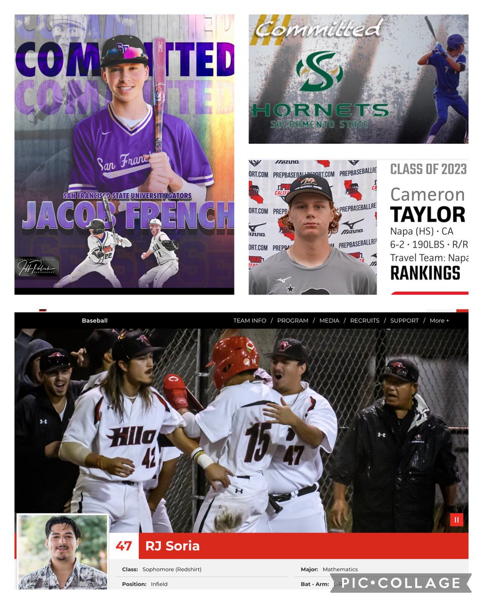 Fantastic 4 - <a href="/jacobfrench2023/">Jacob French</a> &amp; <a href="/MylesWalton19/">Myles Walton</a> reunite after the WCK Collegiate Circuit last Fall.. both committed <a href="/SFStateBaseball/">SF State Baseball</a> &amp; <a href="/SacStBaseball/">Sac State Baseball</a> respectively. RJ Soria, Hawaii Hilo, comes back for another 👑’s summer <a href="/Uhhilobaseball/">Hawaii Hilo Baseball</a> <a href="/CamTaylor9999/">Cameron Taylor</a> a two-way standout