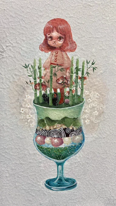 my room parfait "green tea"  #art #artontwitter #artist